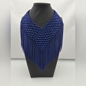 Vintage Gunmetal Bib Necklace